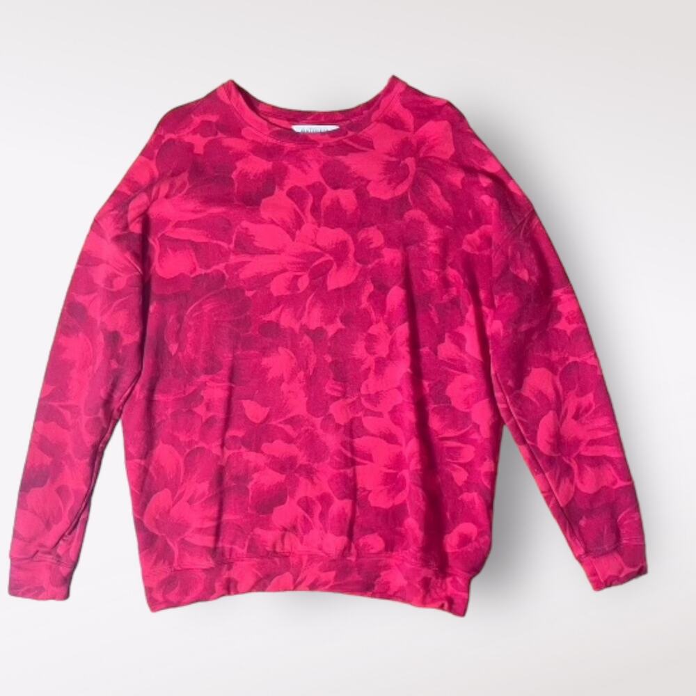 Athleta Red‎ Chakra Floral Balance Pullover Sweatshirt Size S
